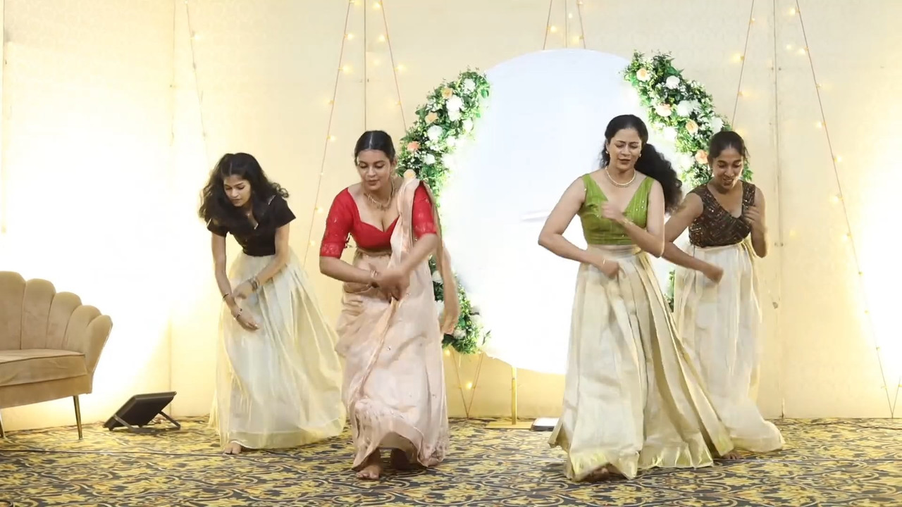 Beautiful Malayali girl big boobs and cleavage in red wedding dress.mp4_snapshot_02.30.150
