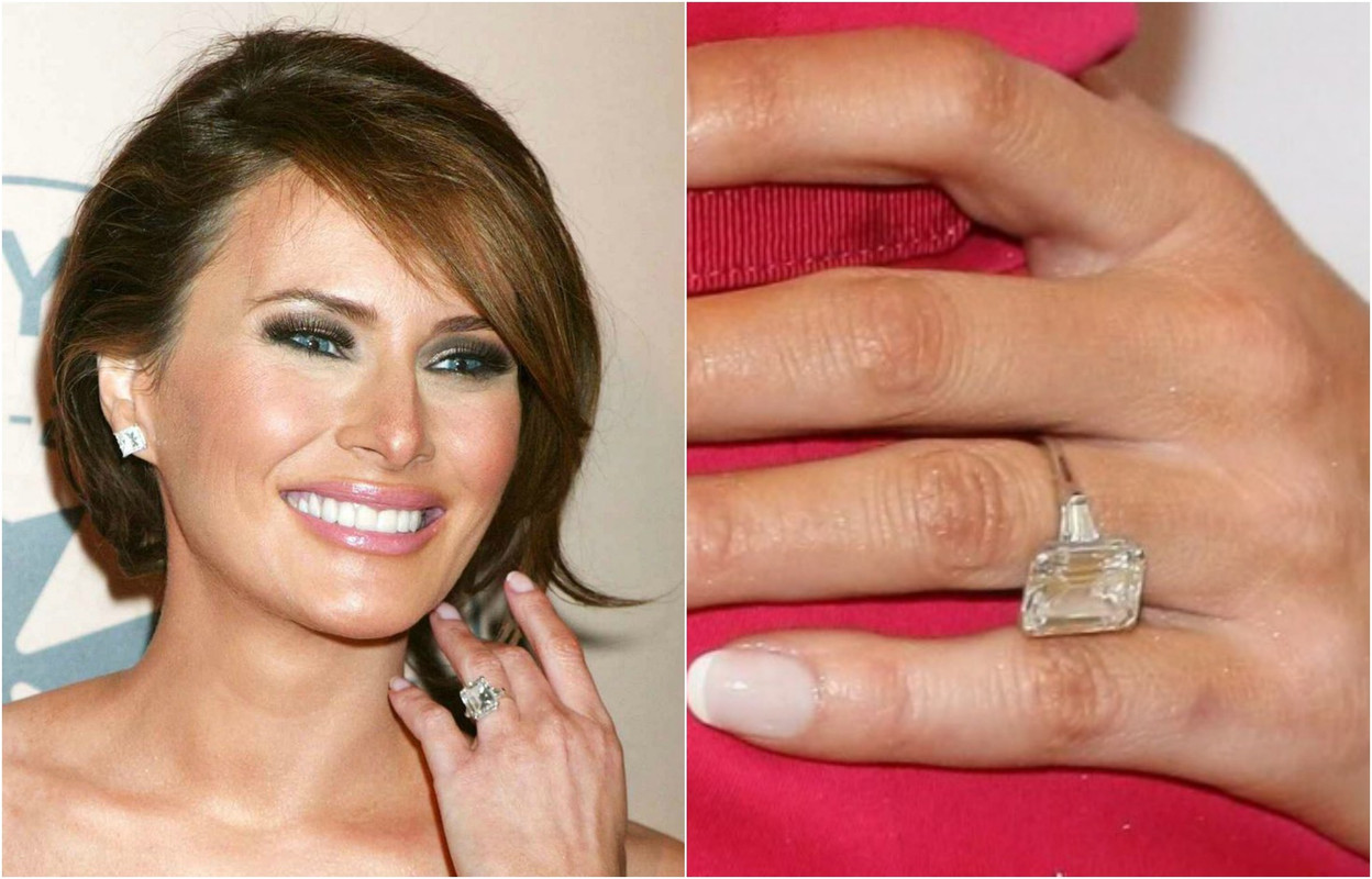 Melania's ring on her finger.