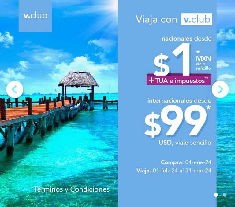 Volaris Miembros Viajes nacionales desde 1*MXN viaje sencillo