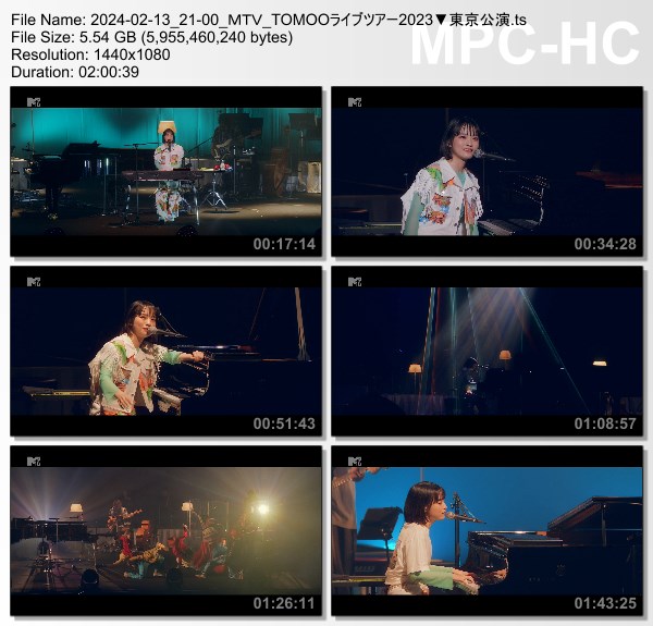 [TV-Variety] TOMOO LIVE TOUR 2023 “Walk on the Keys” (MTV 2024.02.13)