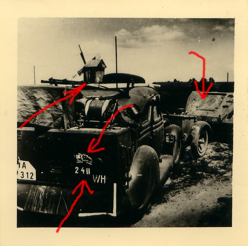 Panzer StuG Einheit PKW Wappen Windmühle WK II