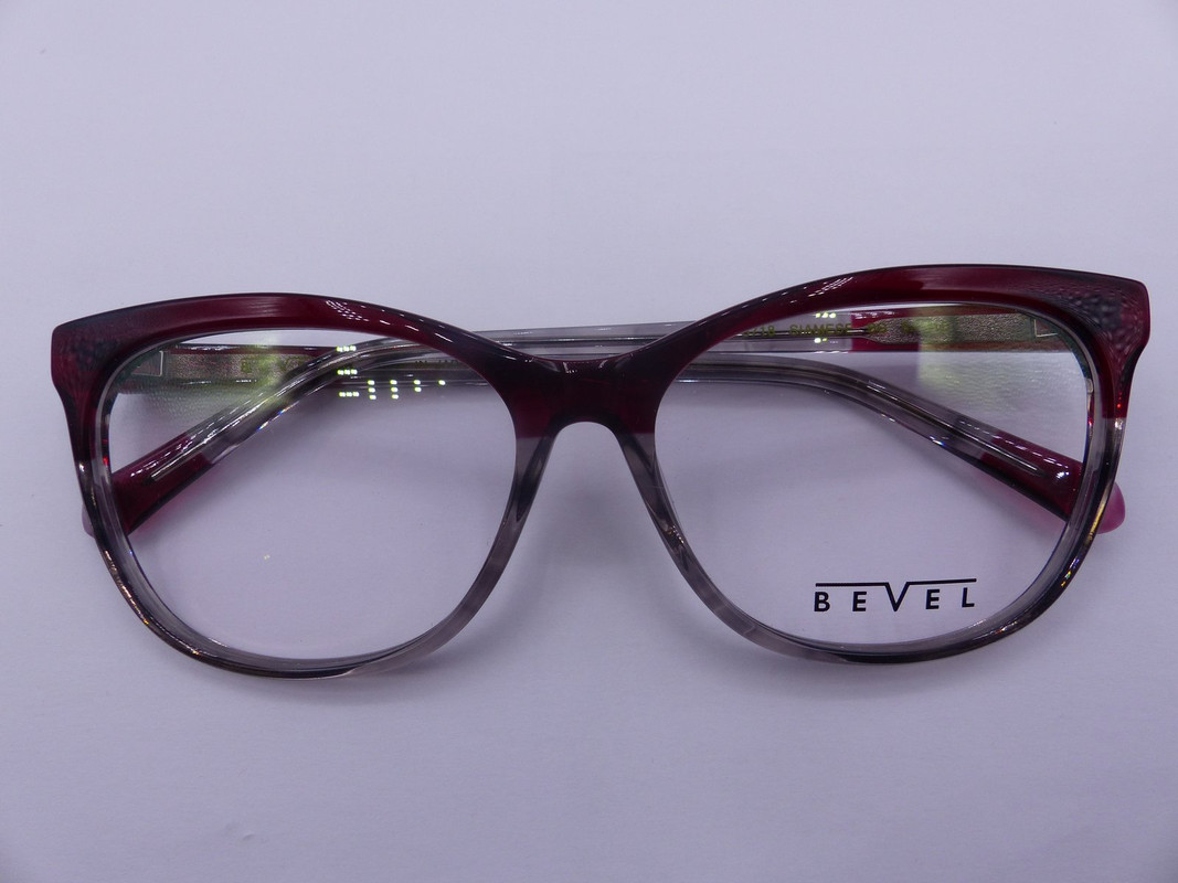 BEVEL 3718 SIAMESE BORDEAUX/GREY GRADIENT WOMENS EYEGLASSES FRAMES SZ 54-15-135