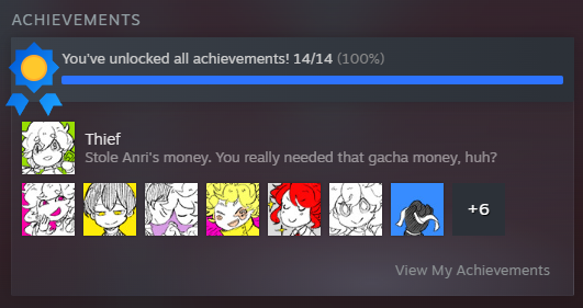 Hello Charlotte: Childhood's End achivements.