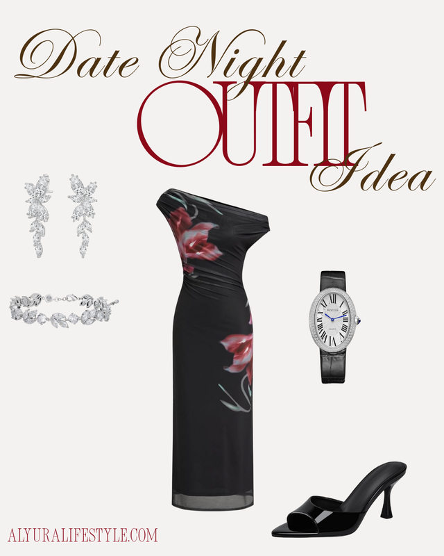 Date Night Outfit Idea | Black Dress & Silver Jewelry