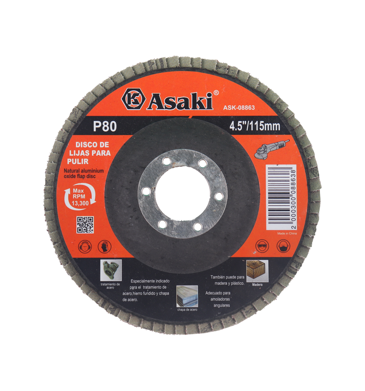 DISCO DE LIJAS P/PULIR P80 115MMX22.23MM ASAKI