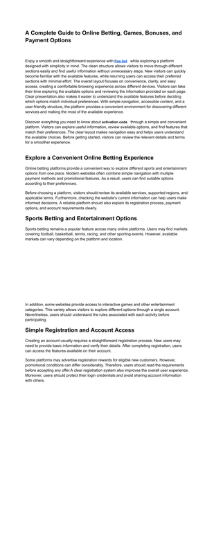 The Complete User Handbook for Online Betting Services