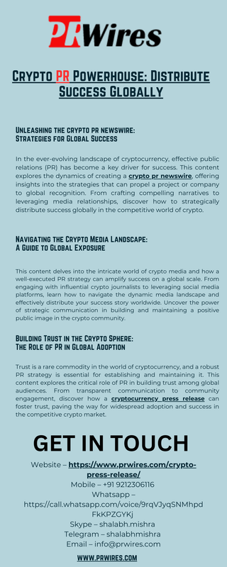 Crypto PR Powerhouse Distribute Success Globally