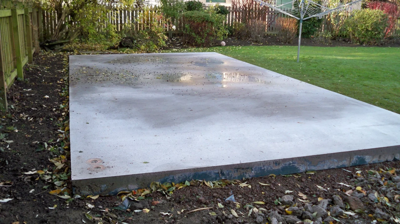 Smooth flat concrete pad