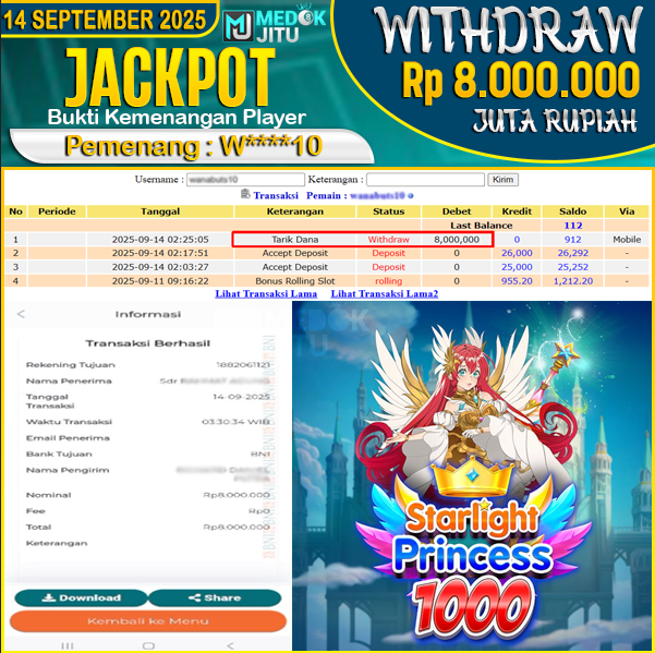 jackpot-slot-starlight-princess-1000-pragmatic-play--rp8000000--dibayar-lunas-di-medokjitu