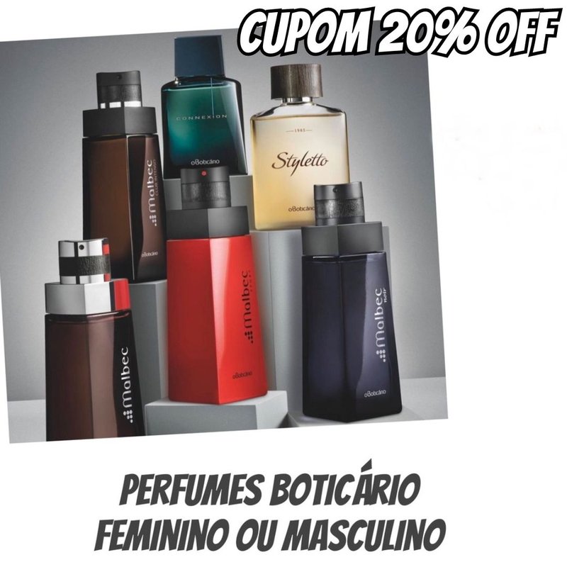 Perfumes O Boticário com cupom de 20% Off