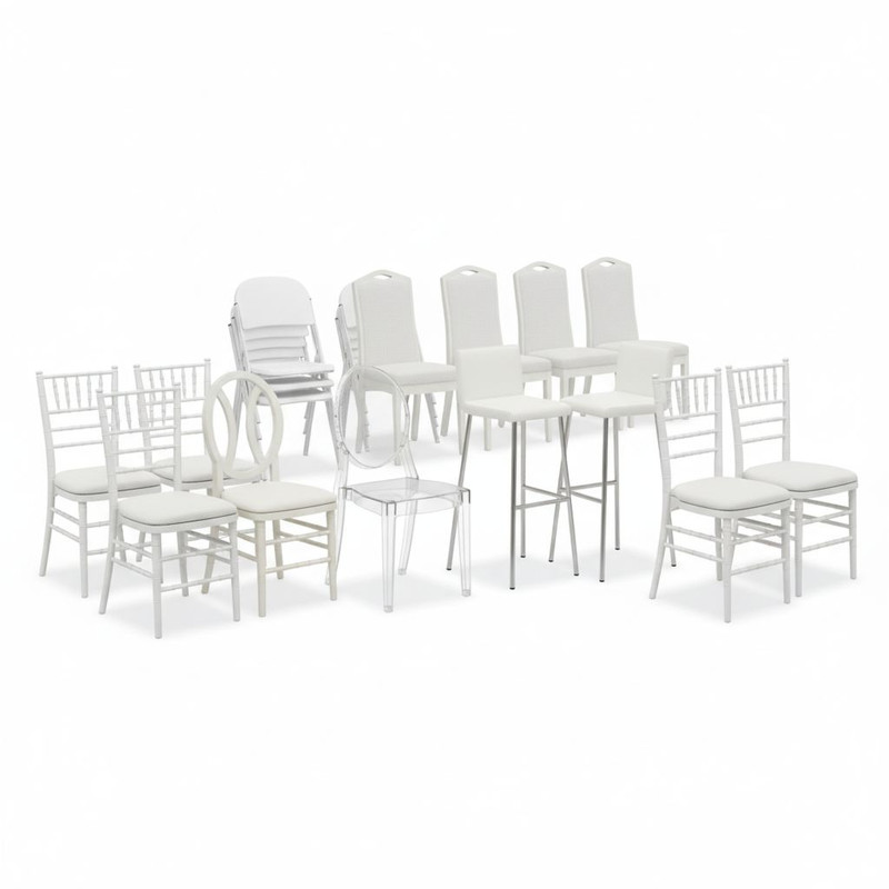 Виды стульев в аренду - Кьявари, Наполеон, складные, банкетные и прозрачные стулья