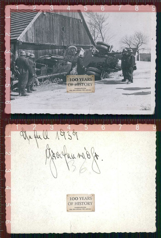 Orig. Foto Geschütz Flak Unfall Halbkette SdKfz 