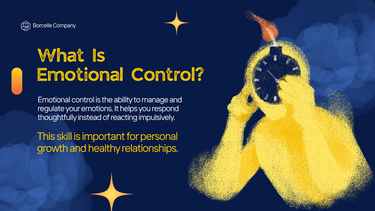 Blue and Yellow Illustrated Emotional Control Presentation