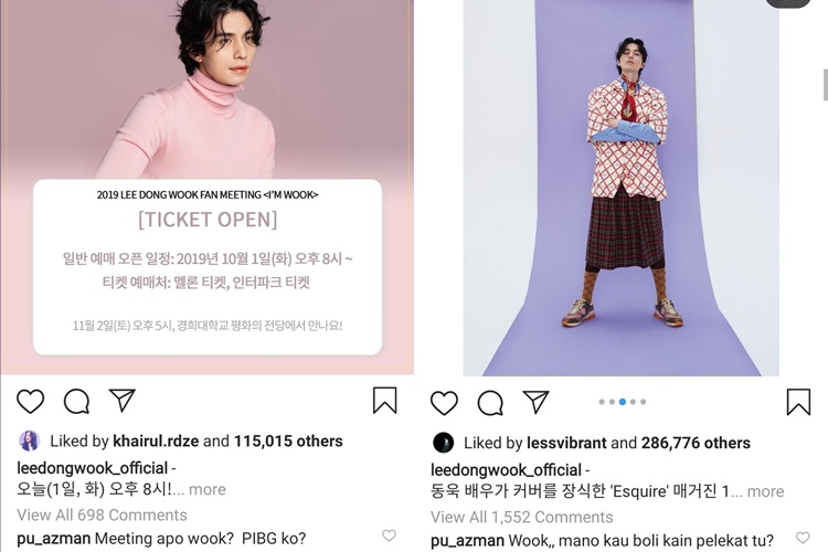 pu azman tinggalkan komen pada instagram lee dongwook