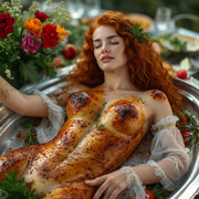 Garden wedding wom served Redhair 0 38