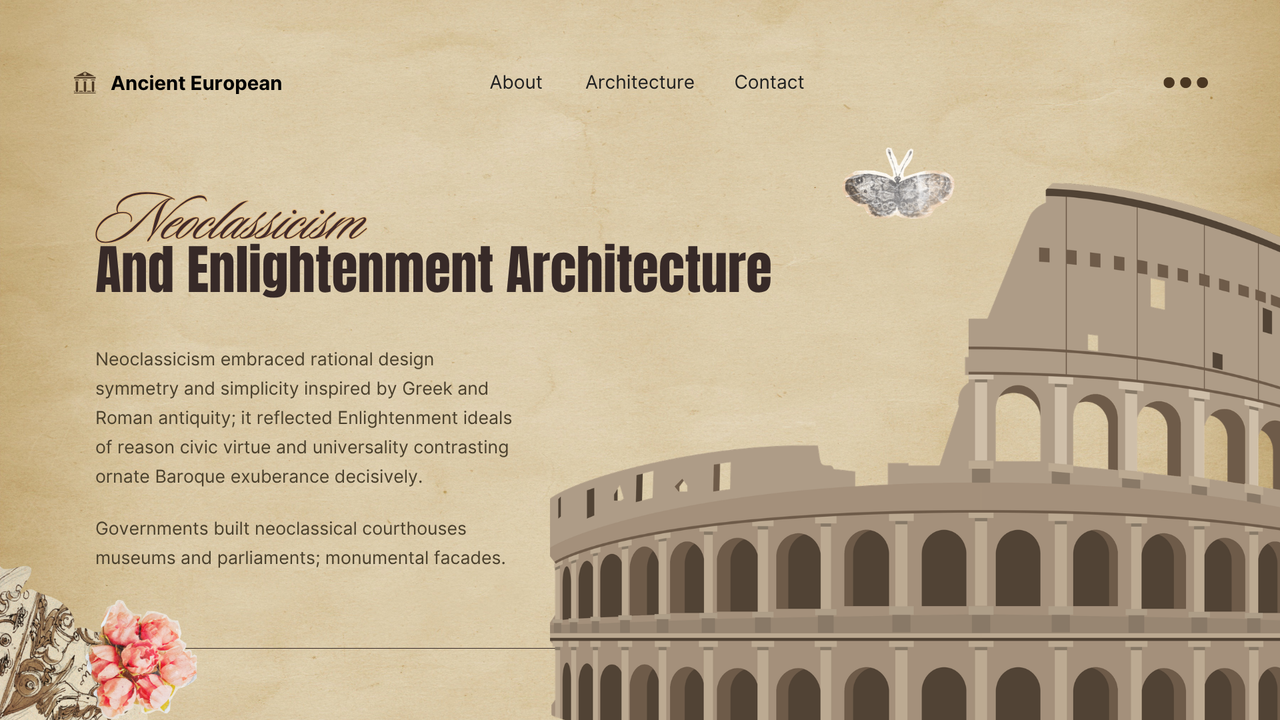 Brown Simple Ancient European Architecture Presentation