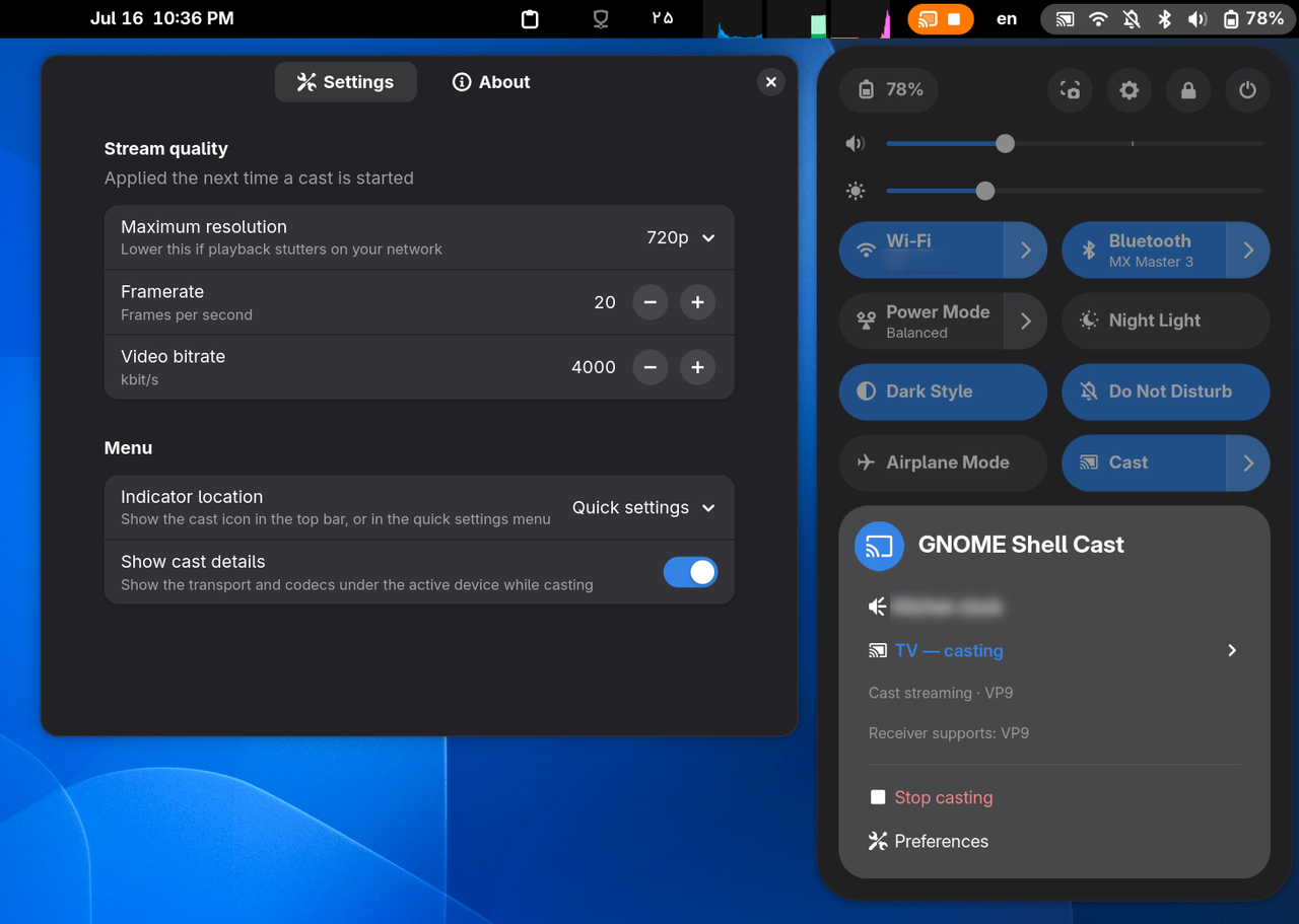 Gnome shell cast