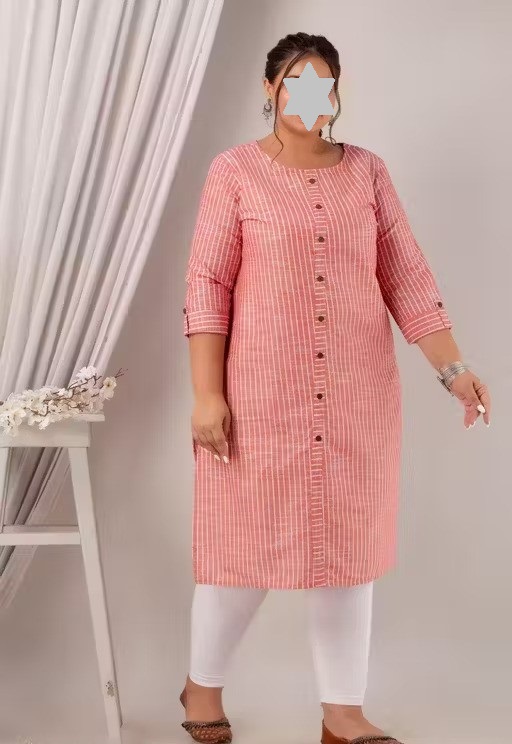 Cotton Kurti For Women ! Women Pure Cotton Straight Kurti ! Pink Cotton Kurti ! Plus size Kurti ! Kurti For Girls ! Causal Wear Kurti ! long Kurti Color 1 (KS161)