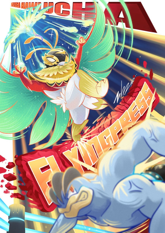 machamp-hawlucha-and-mega-hawlucha-pokem