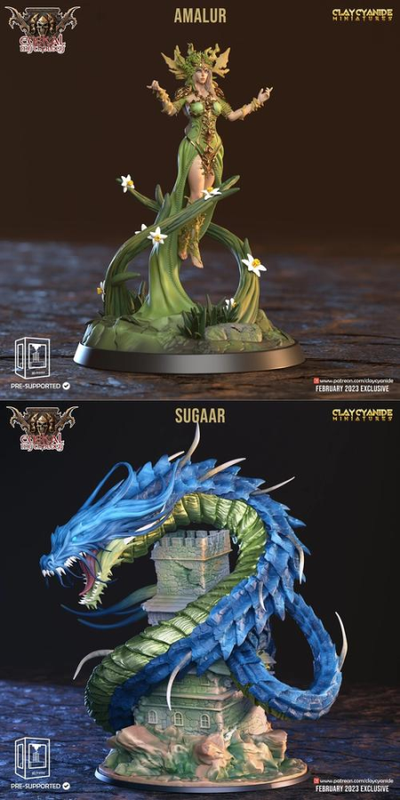 Clay Cyanide Miniatures – Amalur and Sugaar – 3D Print Model