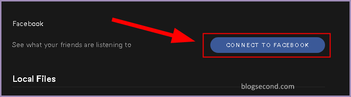 Connect Facebook account to Spotify