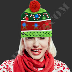 Christmas&nbsp; Light Up LED Flashing Beanie Hat