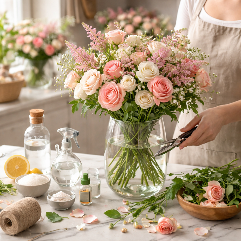 Уход за букетом