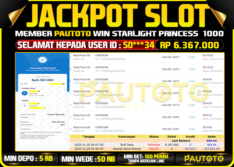 BUKTI JACKPOT LUNAS PAUTOTO