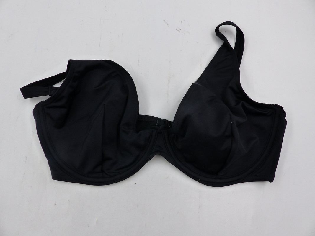 ASOS DESIGN FB RECYCLED STEP FRONT BIKINI TOP IN BLACK WMNS SIZE 36E 9821777
