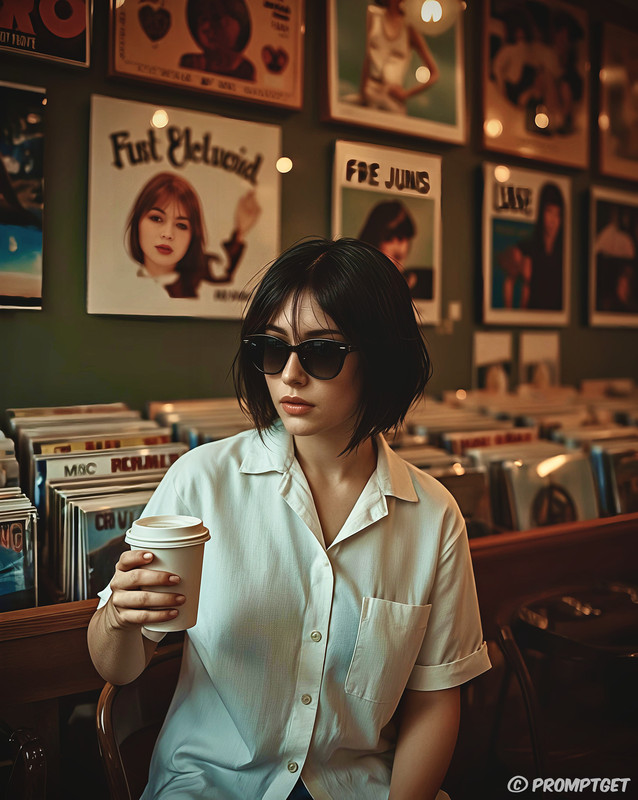 Vinyl Café Moment | PromptGet