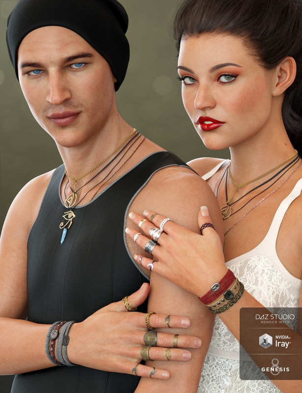 unisex jewelry for genesis 8 males females 00 main daz3d 1