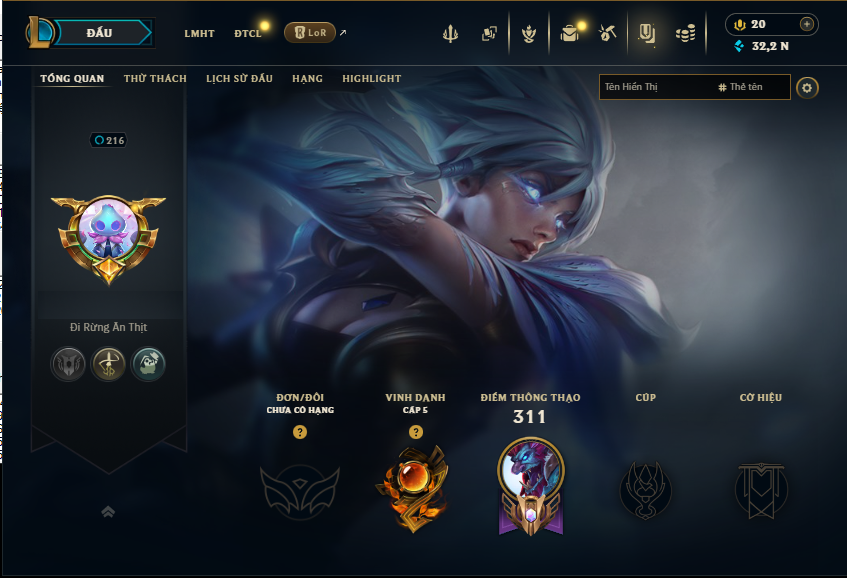 Acc LMHT # - Không Khung