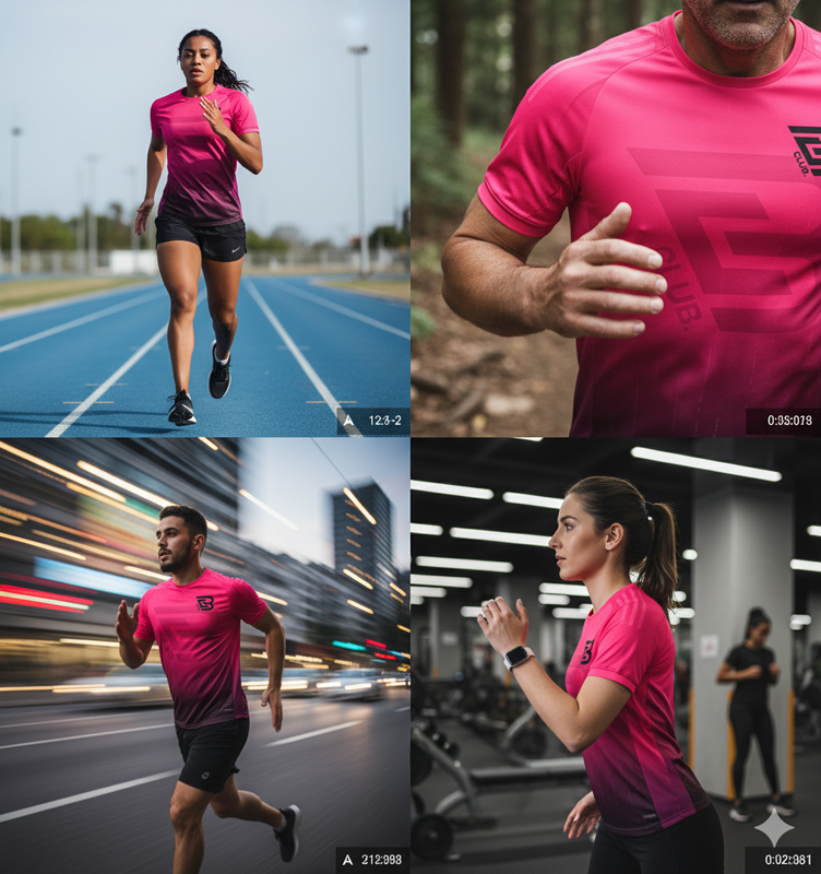 Camiseta em diferentes ângulos