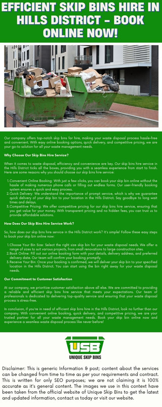 Efficient Skip Bins Hire in Hills District - Book Online Now!