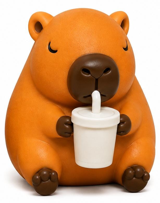 Capybara con vaso
