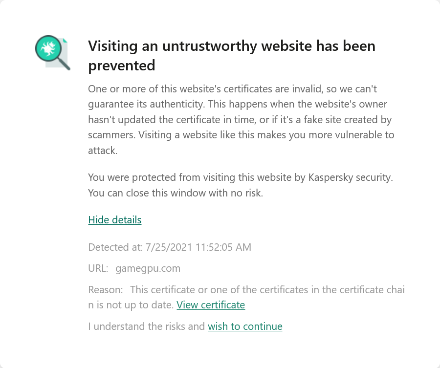 https://i.postimg.cc/0jC2zB79/Screenshot-2021-07-25-at-11-52-30-Certificate-verification-problem-detected.png