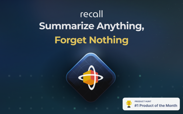Recall - ИИ-конспекты и чат по сохранённому контенту: YouTube, статьи, подкасты и PDF складываются в личную базу знаний с автокатегоризацией и связями