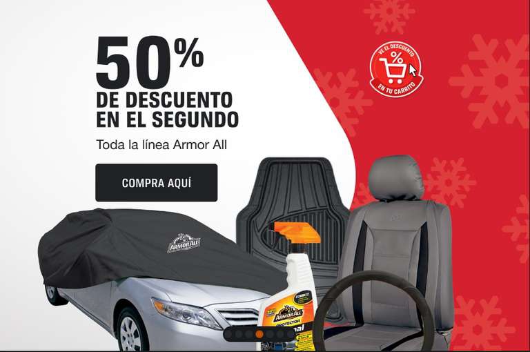 AutoZone: 50% de descuento en el segundo producto de la marca Armor All 
