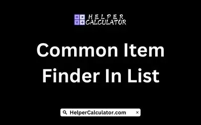 Common Item Finder In List