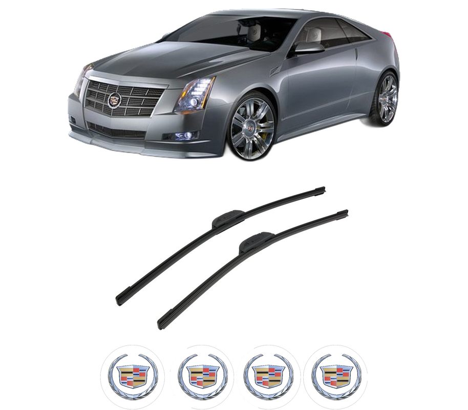 Set stergatoare auto CADILLAC CTS Coupe din 2008-2014, pentru parbriz auto, 2 bucati, Bosch Aerotwin Retrofit, din cauciuc siliconat rezistent, 4 Stickere Auto CADILLAC