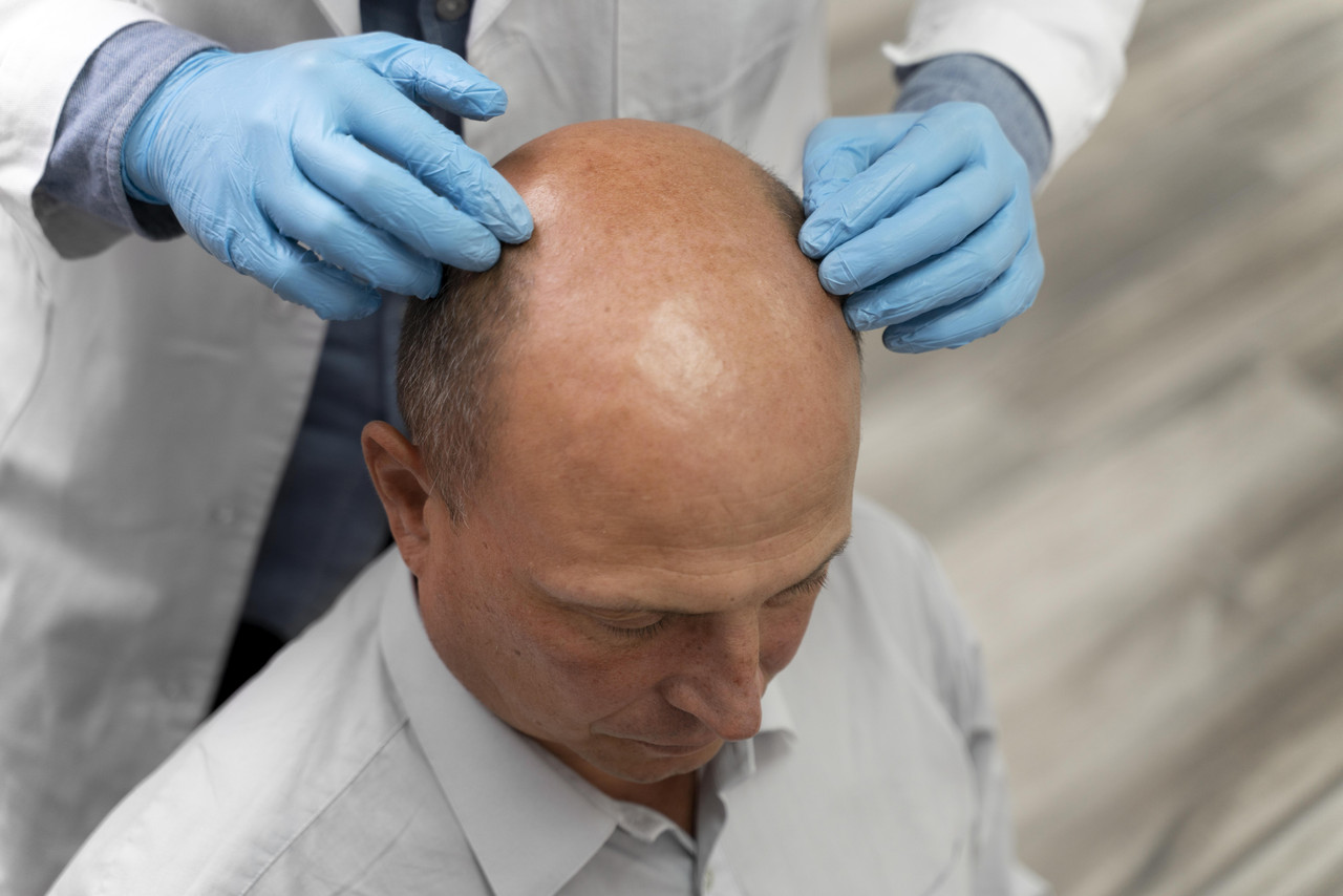 man going through follicular unit extraction process (1)