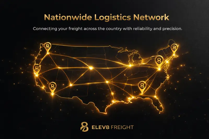 ELEV8 FREIGHT nationwide logistics network coverage map