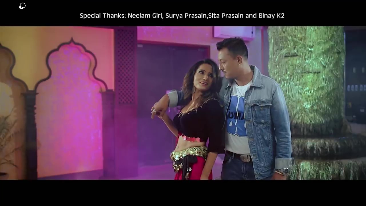 Nepali Singer Kamala Sapkota And Pawan Hot Item Song Cleavage Navel Show