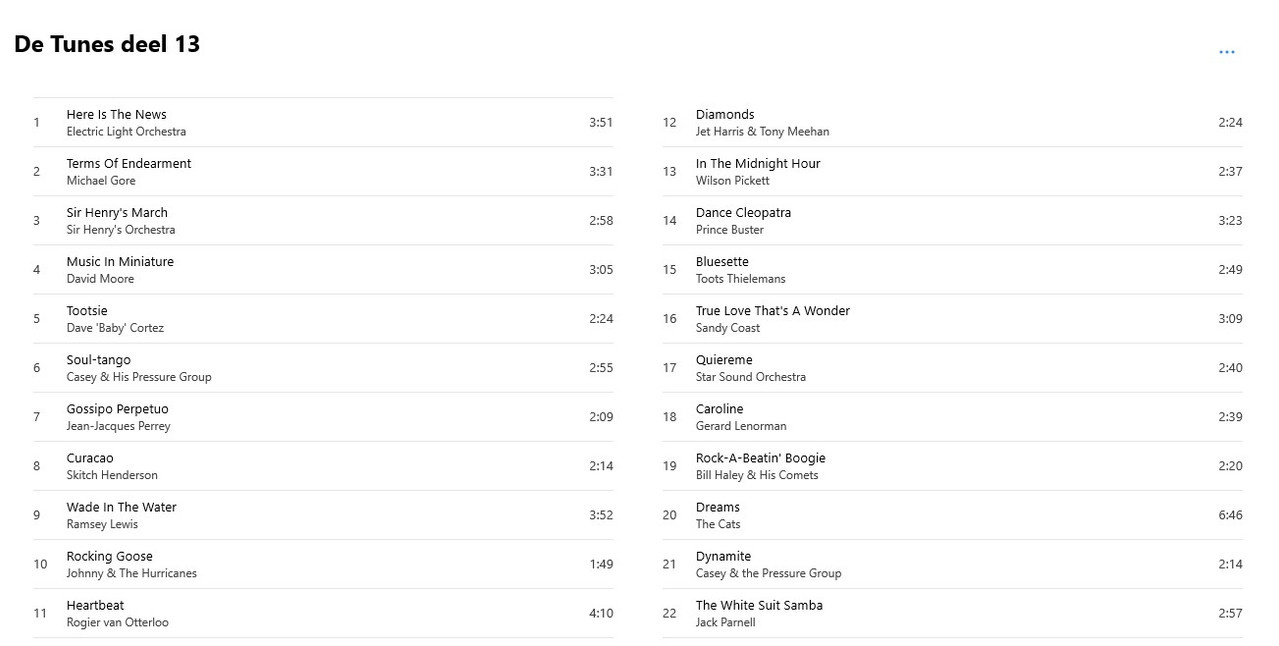 tunes back 13