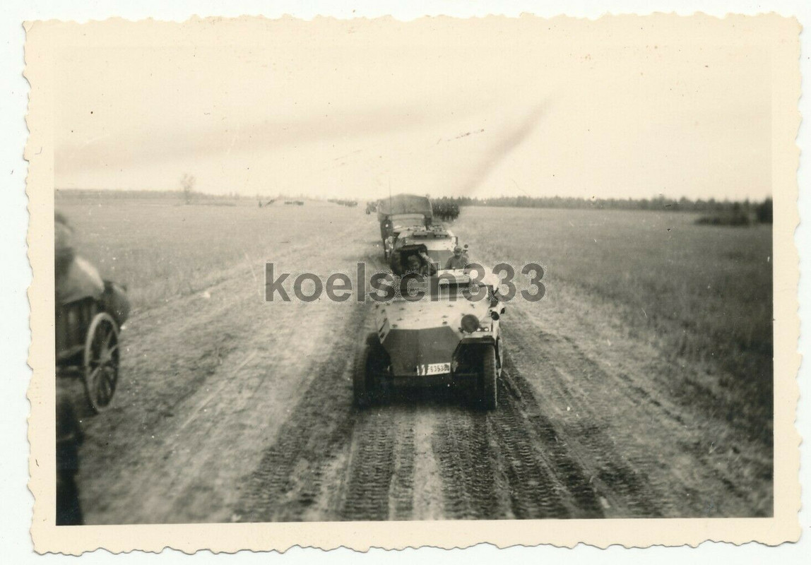 Foto Sturmgeschütz Abt. 203 auf dem Marsch an der Ostfront !