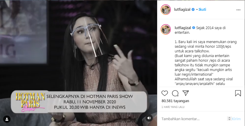 Lutfi Agizal heran dengan sikap Denise Chariesta