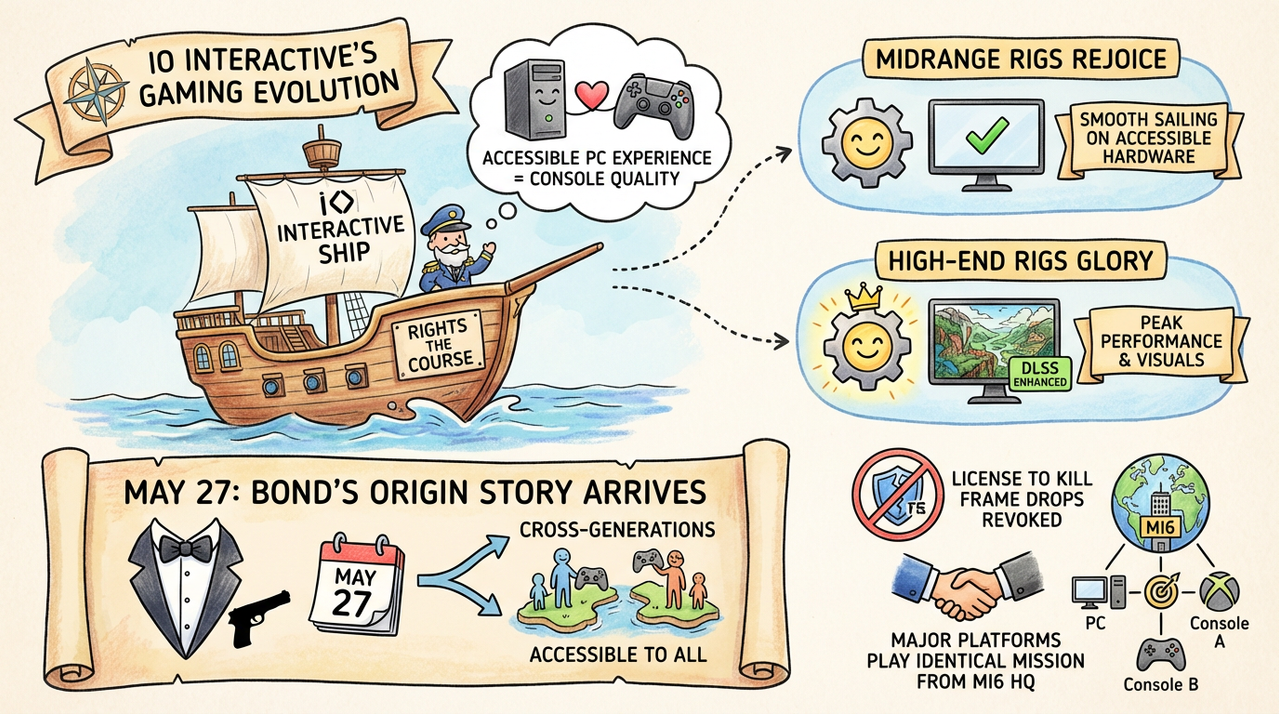 James Bond spy gadgets on sleek desk