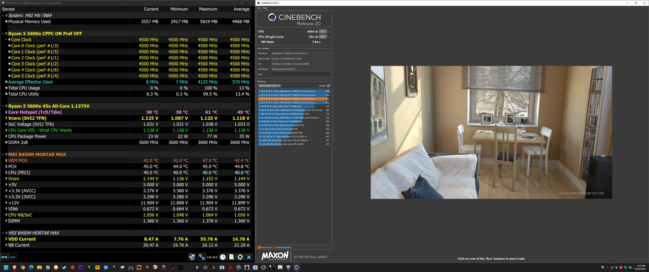 13. 45x All Core CPPC ON - Preferred OFF 32C Ambient