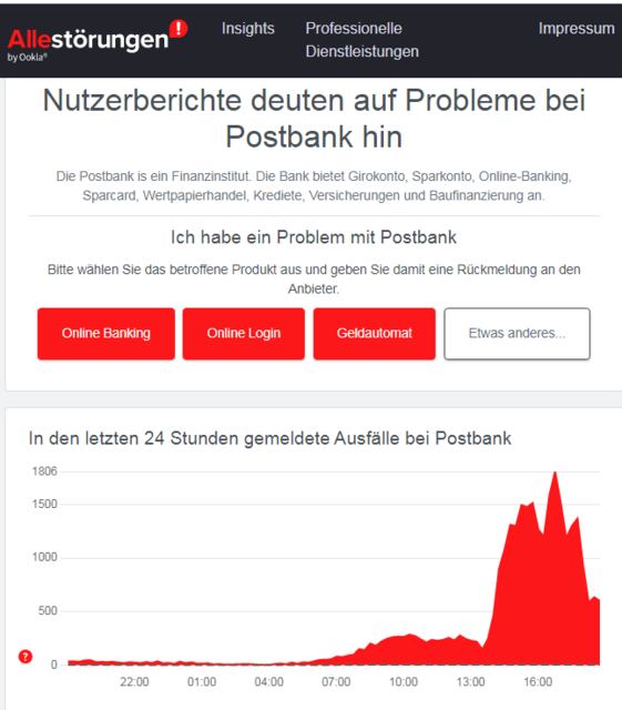 Postbank Störungen