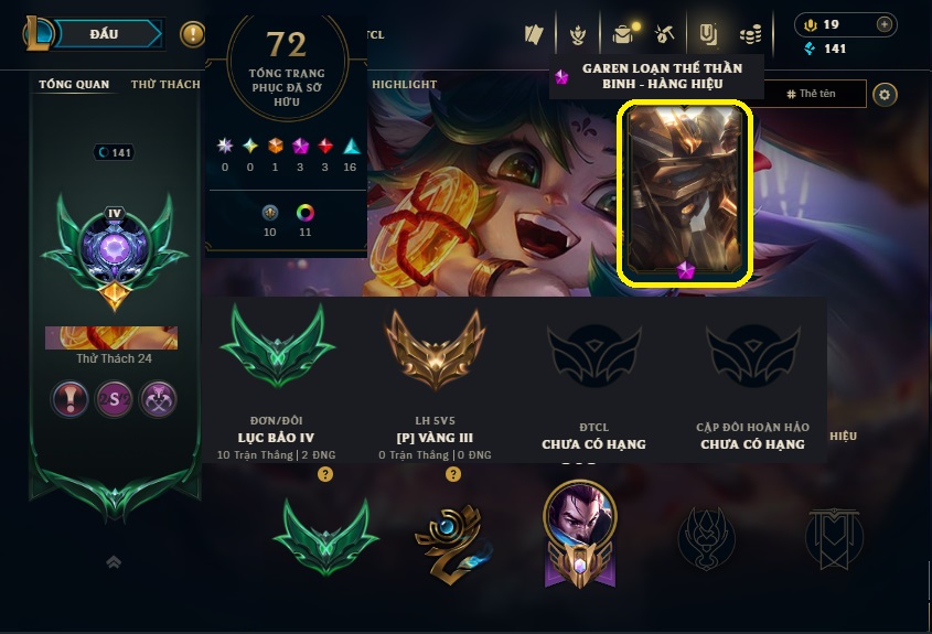 Acc LMHT # - Khung Lục Bảo